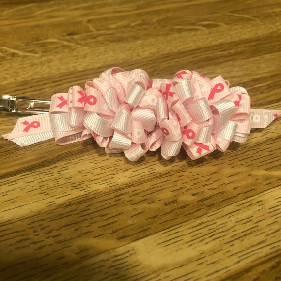 October is Breast Cancer Awareness Month - Ribbon Hair clip. - Picture 4 of 5